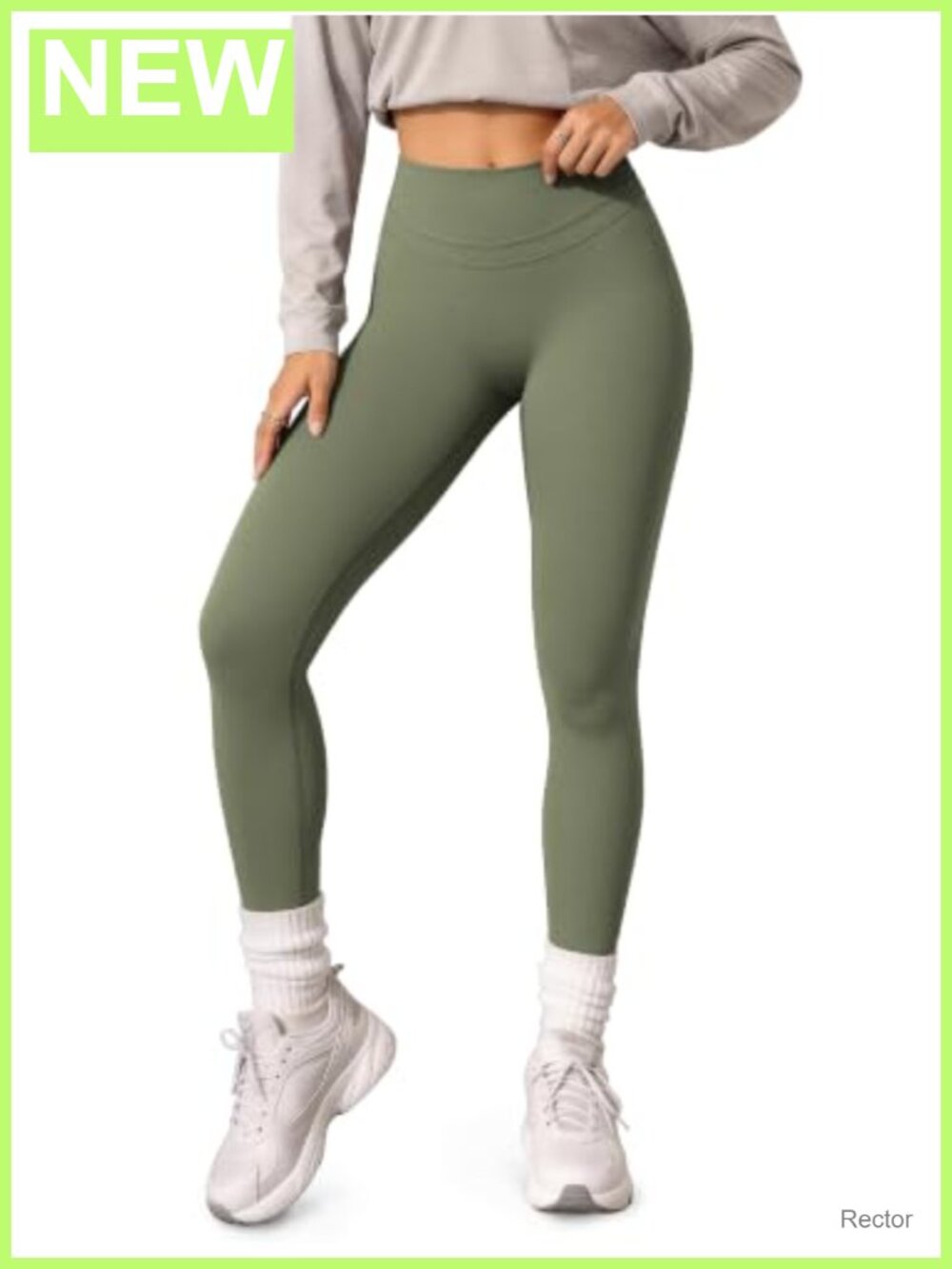 High Waist Tummy Control Leggings 25" Inseam Hidden Scrunch 7/8